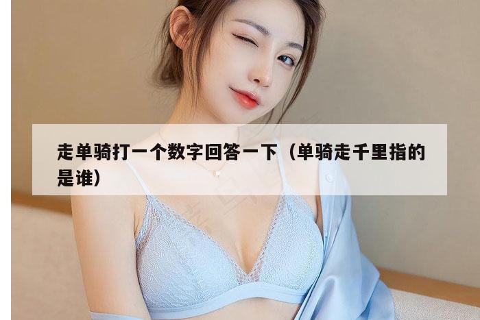 走单骑打一个数字回答一下（单骑走千里指的是谁）